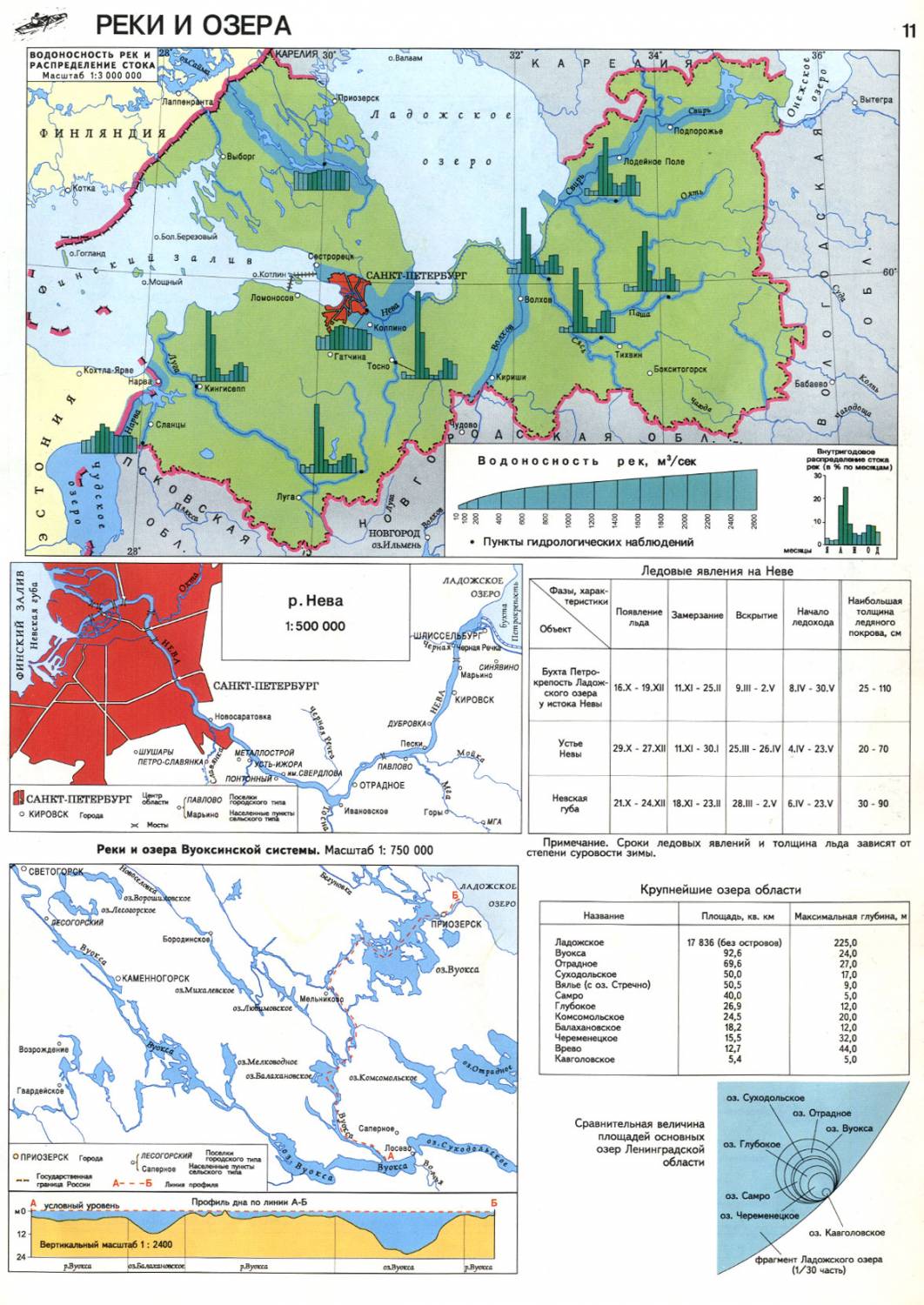 Карта рек и озер ленинградской области подробная